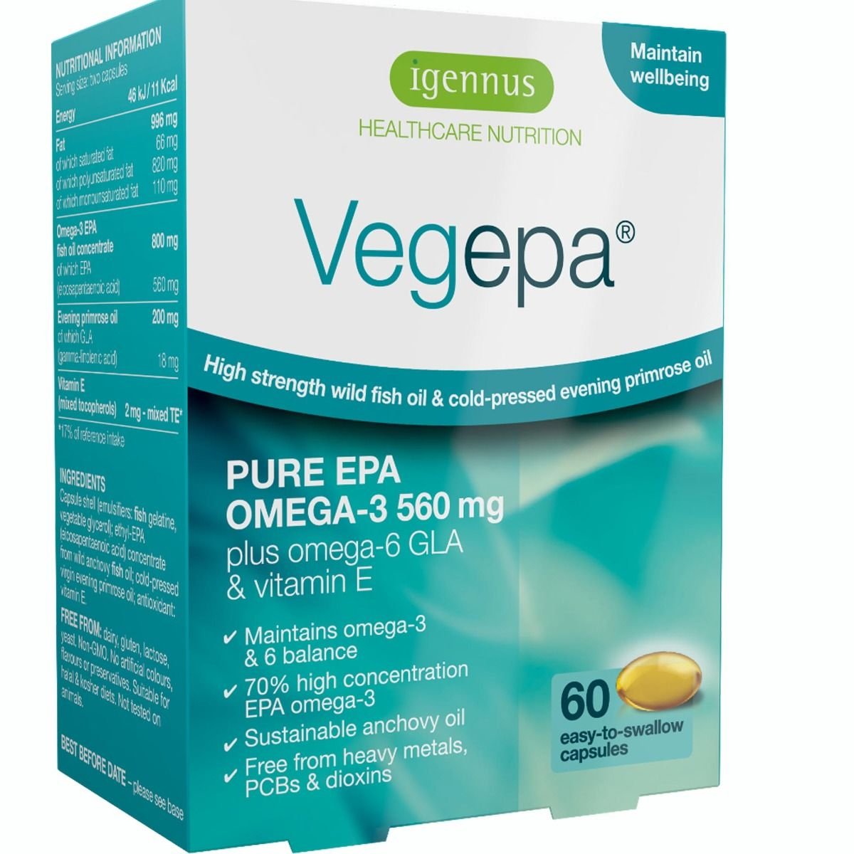 Vegepa Omega 3 EPA 560 Mg